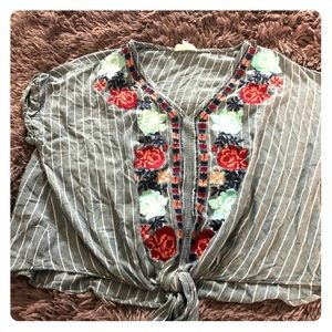 Embroidered boho top